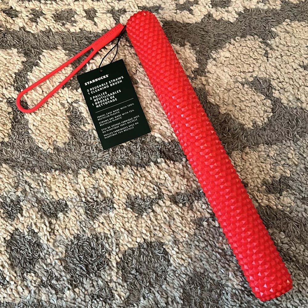 Starbucks Holiday 2024 reusable straws / brush set and case, NWT!